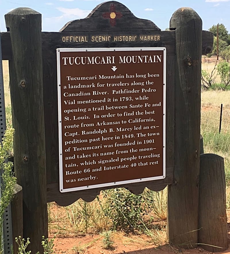 Tucumcari Mountain historical marker